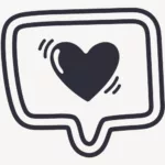 accessibility - illustration of a speech bubble with a heart inside it