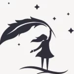 share a reflection on a ritual - illustration of a girl painting the stars in the sky with a quil